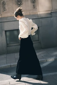 Ruffle-Trimmed Blouse