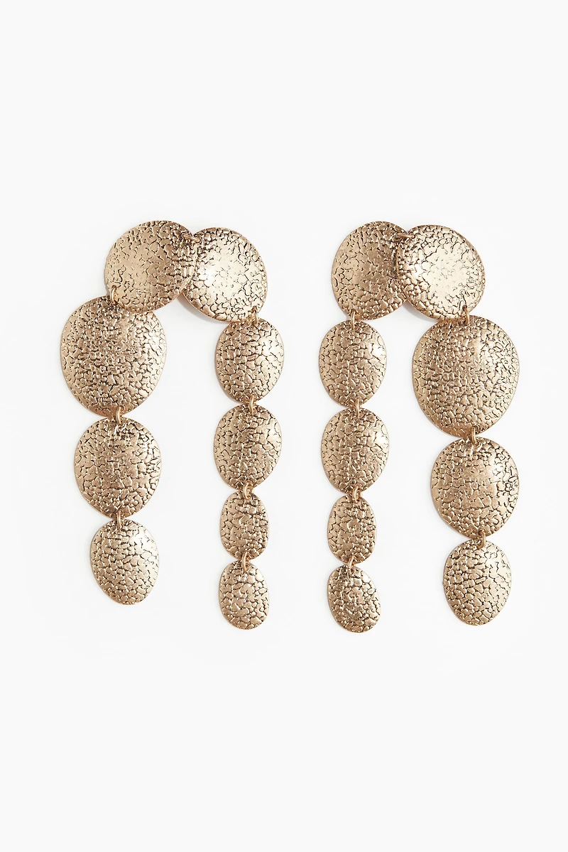 Metal-Disc Pendant Earrings