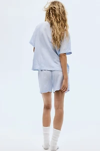 Linen-Blend Pajamas