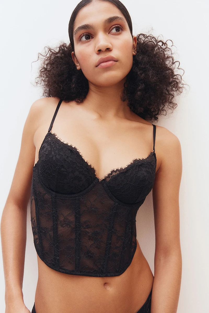 Bustier coussiné en dentelle