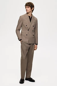 Regular Fit Wool-blend double-breasted jacket