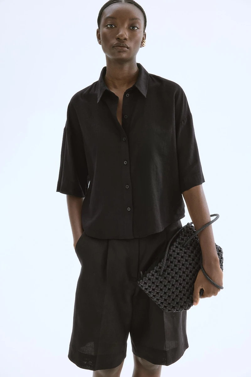 Linen-Blend Shirt