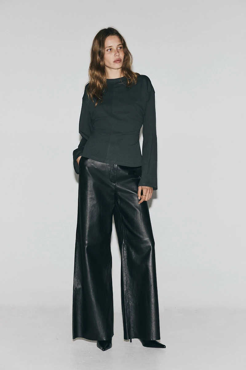 Gathered Cotton Jersey Top