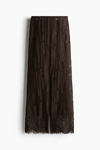 Pantalon à jambes semi-évasées en dentelle