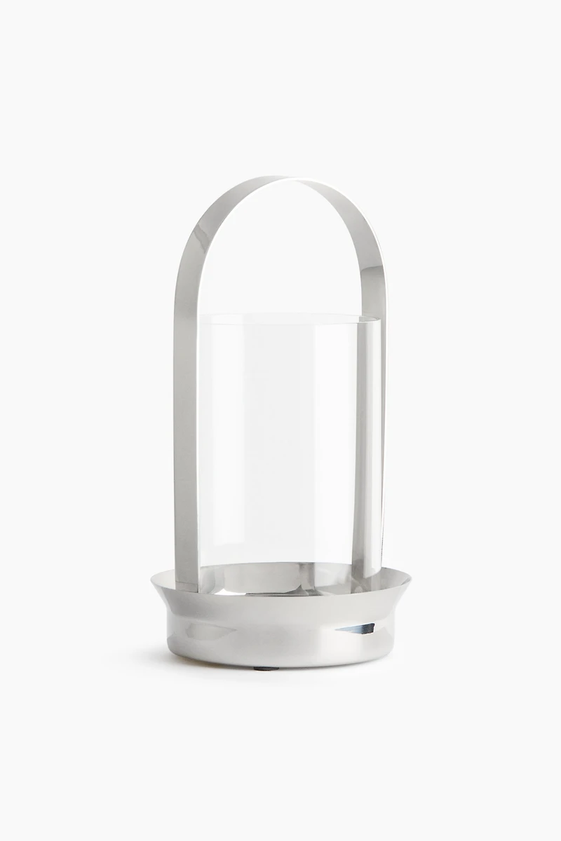 Small Glass Hurricane Candle Holder