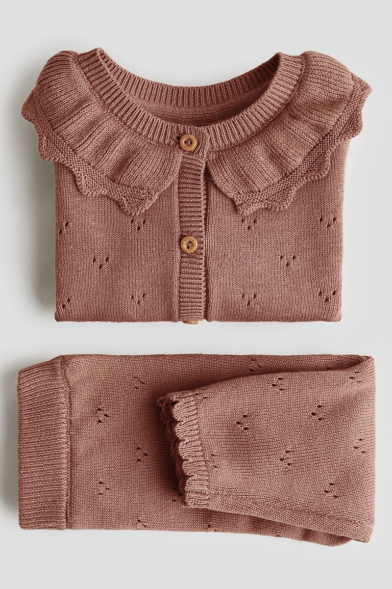 2-Piece Pointelle-Knit Cotton Set