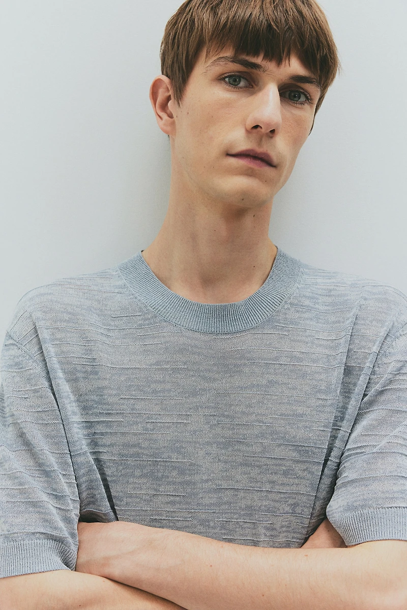 T-shirt coupe classique en fin tricot