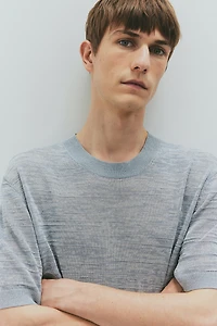 T-shirt coupe classique en fin tricot