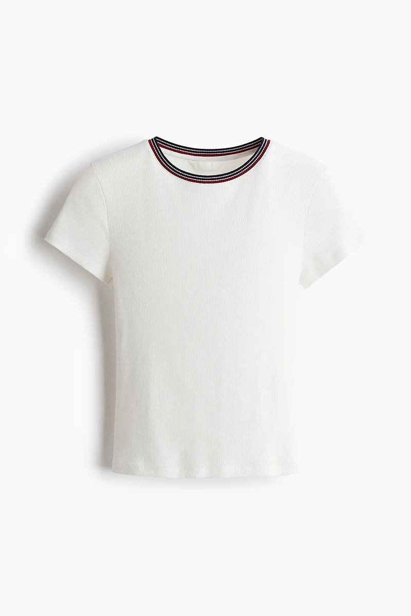 Rib-Knit T-Shirt