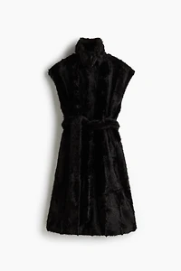 Long Vest with Tie Belt