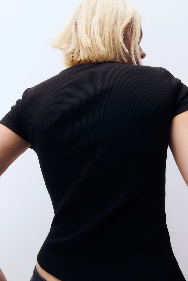 Picot-Trimmed T-Shirt