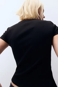 Picot-Trimmed T-Shirt