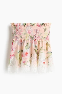 Linen-Blend Bandeau Top