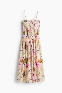 Smocked-Bodice Strappy Dress