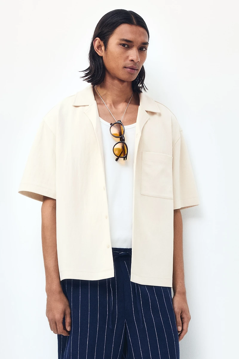 Chemise décontractée à col cubain