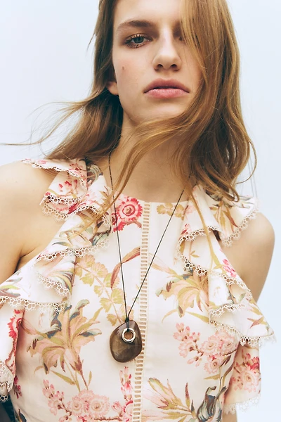 Sleeveless Linen-Blend Top