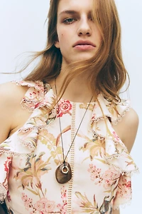 Sleeveless Linen-Blend Top