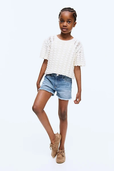 Frayed Denim Shorts