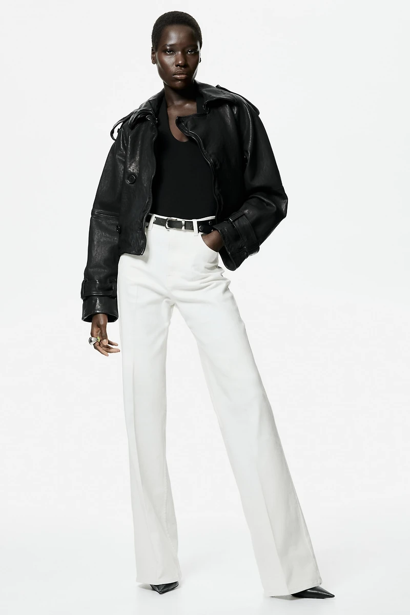 Belted Bootcut Pants