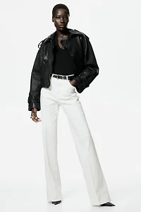 Belted Bootcut Pants