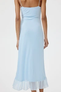 Lace-Trimmed Flounced Dress