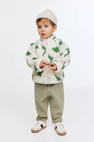 Printed Teddy Fleece Jacket