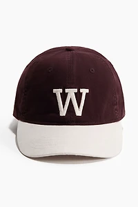 Cotton Cap with Embroidered Motif