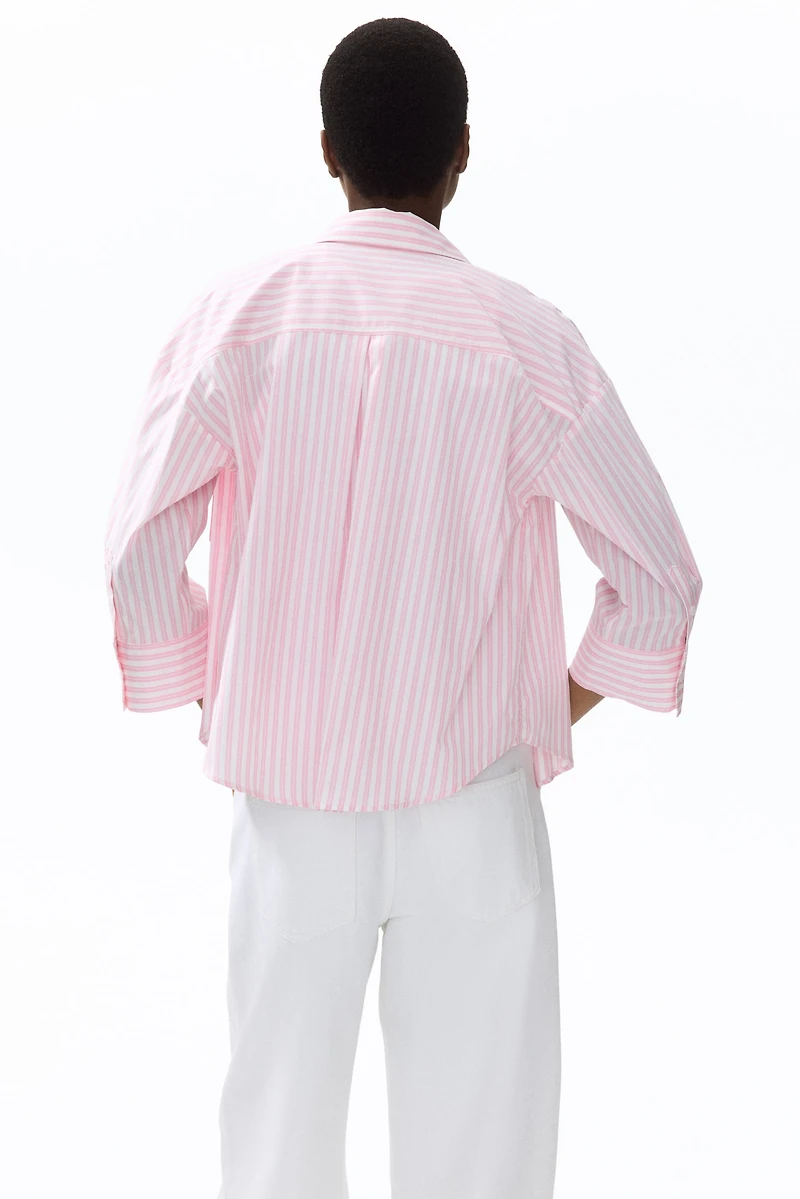 Chemise courte en popeline