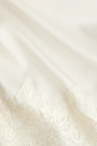 Lace-Trimmed Satin Nightgown
