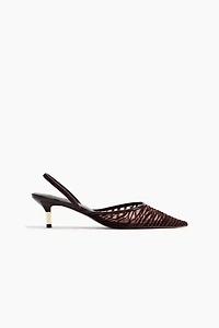 Escarpins en filet avec talon bobine