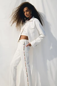Straight Regular Jeans with Side Stripes