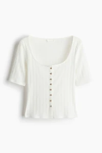 Haut en tricot pointelle