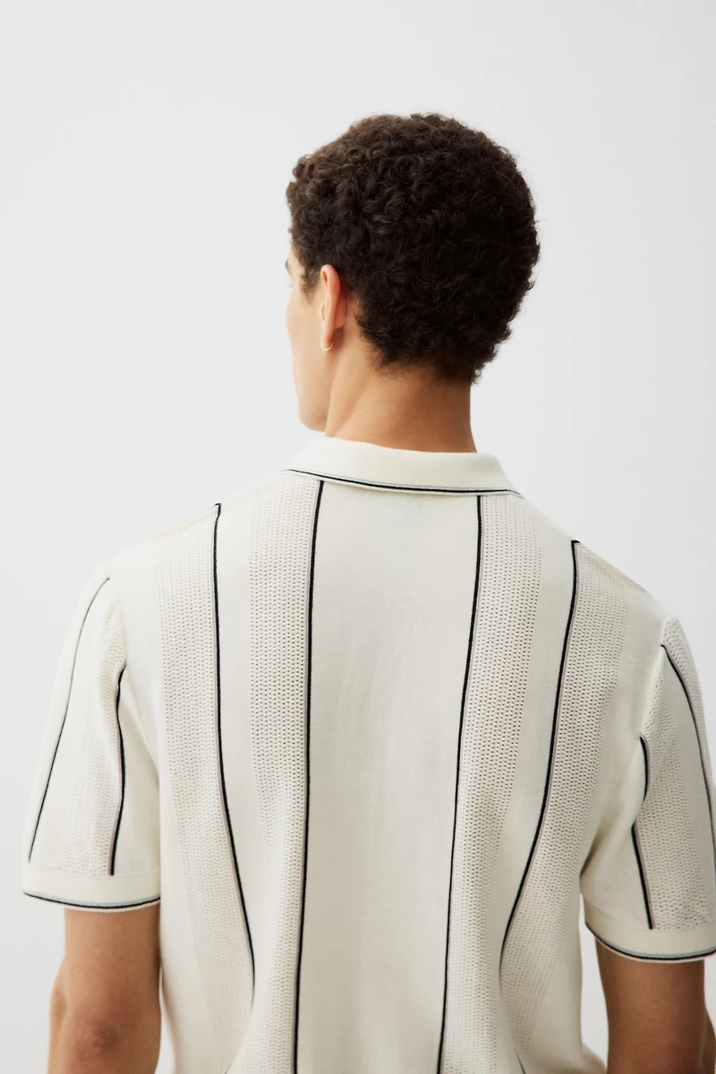 Regular-Fit Pointelle-Knit Polo Shirt