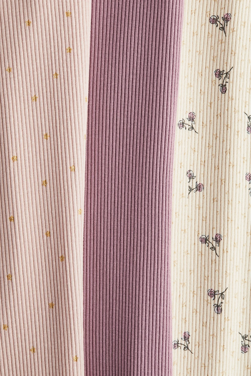 Lot de 3 leggings en coton côtelé