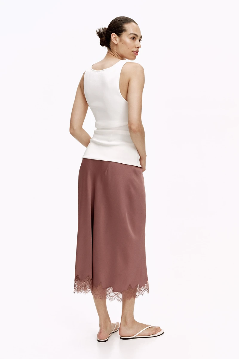 MAMA Lace-Trimmed Slip Skirt