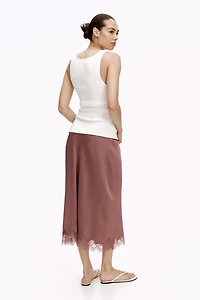 MAMA Lace-Trimmed Slip Skirt