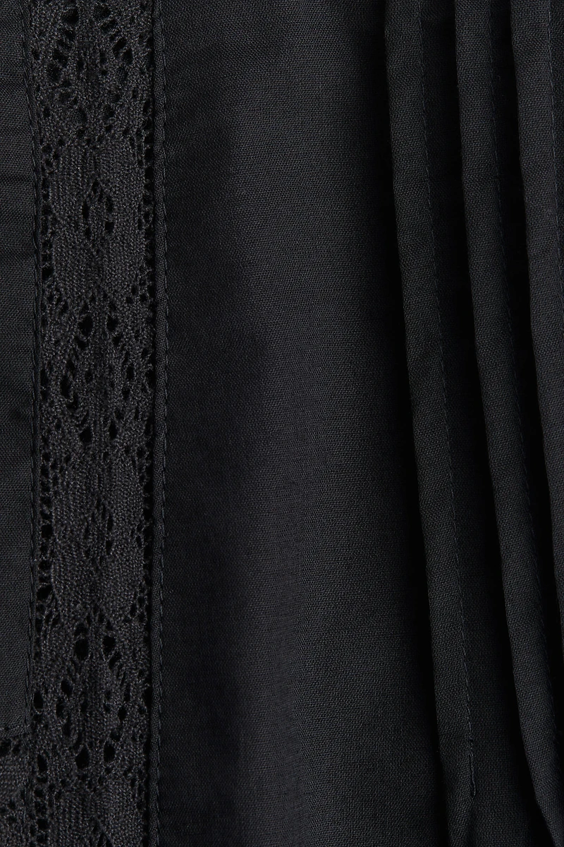 Pintucked Cotton Mini Skirt