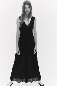 Flared Rib-Knit Dress