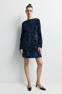 MAMA Sequined Dress with Low-Cut Back
