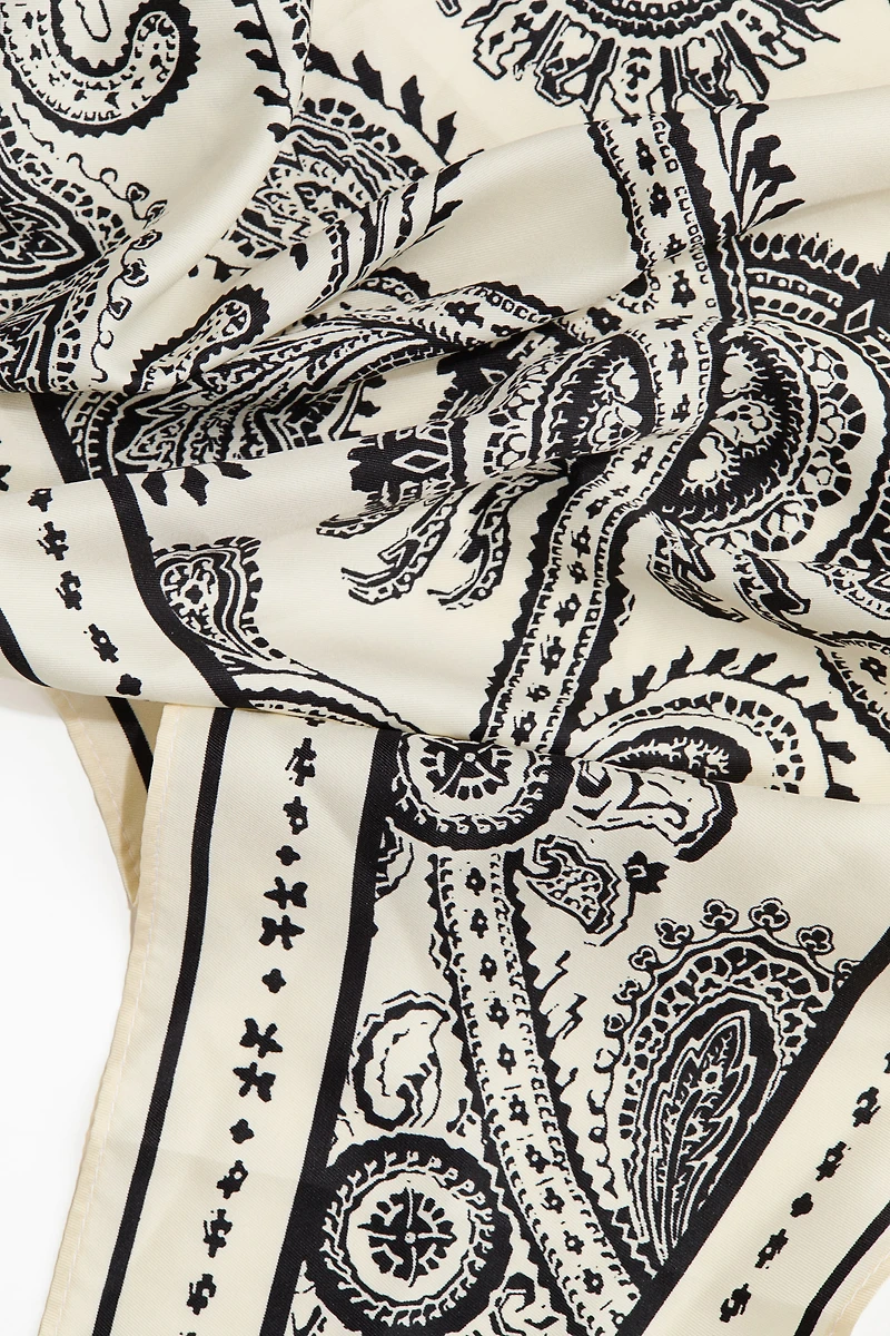 Printed Satin Triangle Scarf