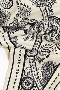 Printed Satin Triangle Scarf