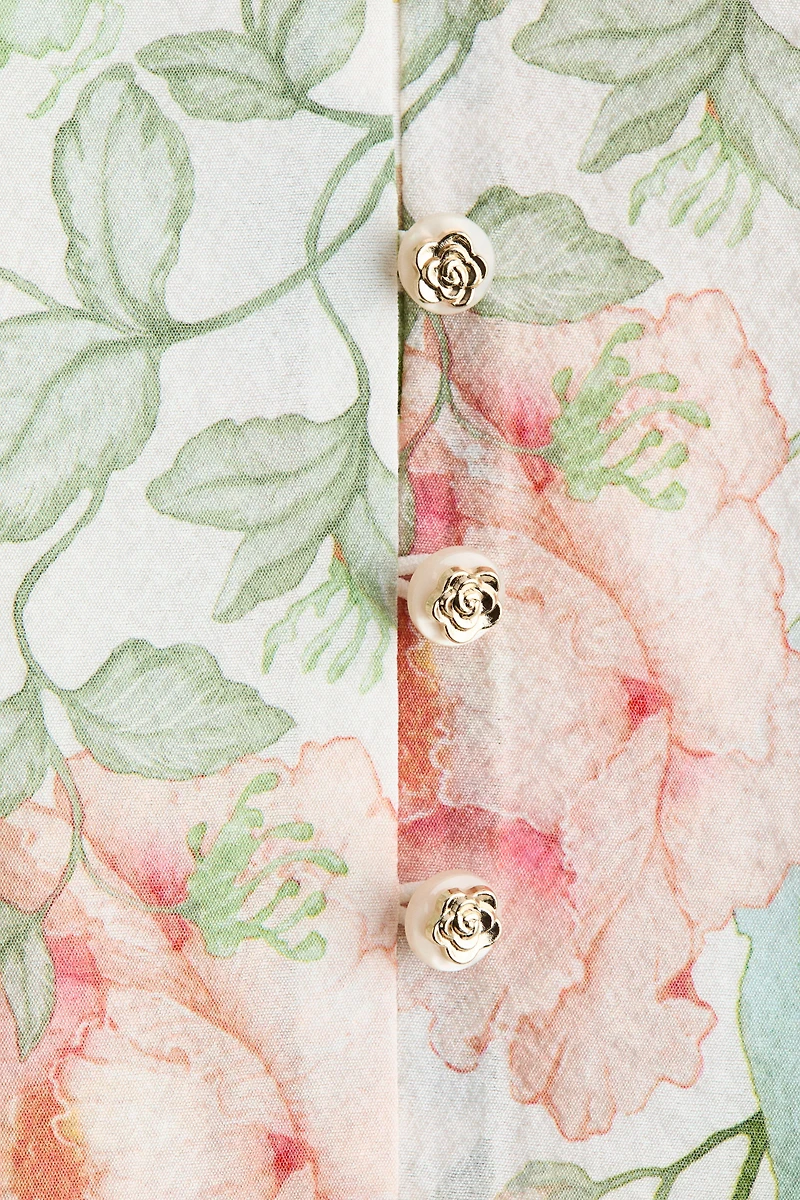 Balloon-Sleeved Tunic Dress