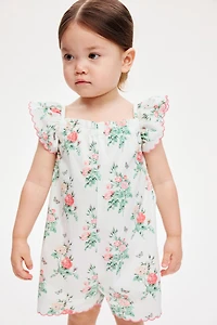 Floral-Print Cotton Romper Suit