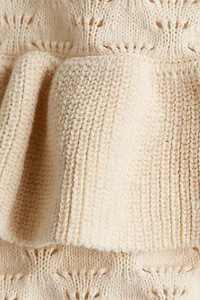 Pointelle-Knit Cotton Romper Suit