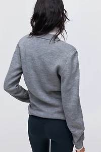 Shoulder-Pad Polo Sweater
