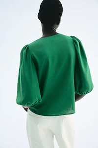Linen-Blend Blouse