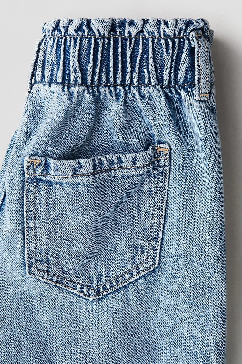 Wide Leg Paper-bag Jeans