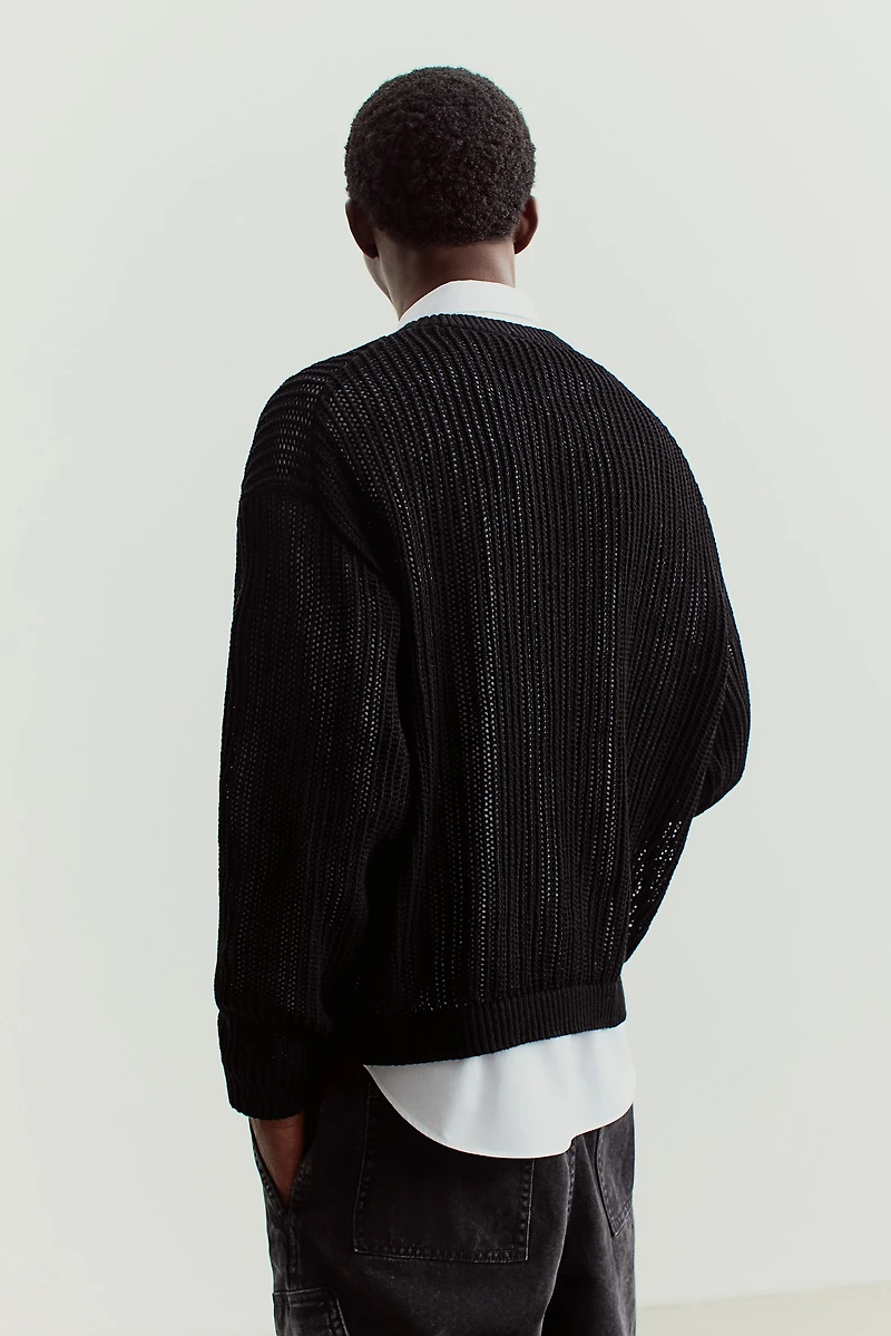 Loose-Fit Hole-Knit Sweater
