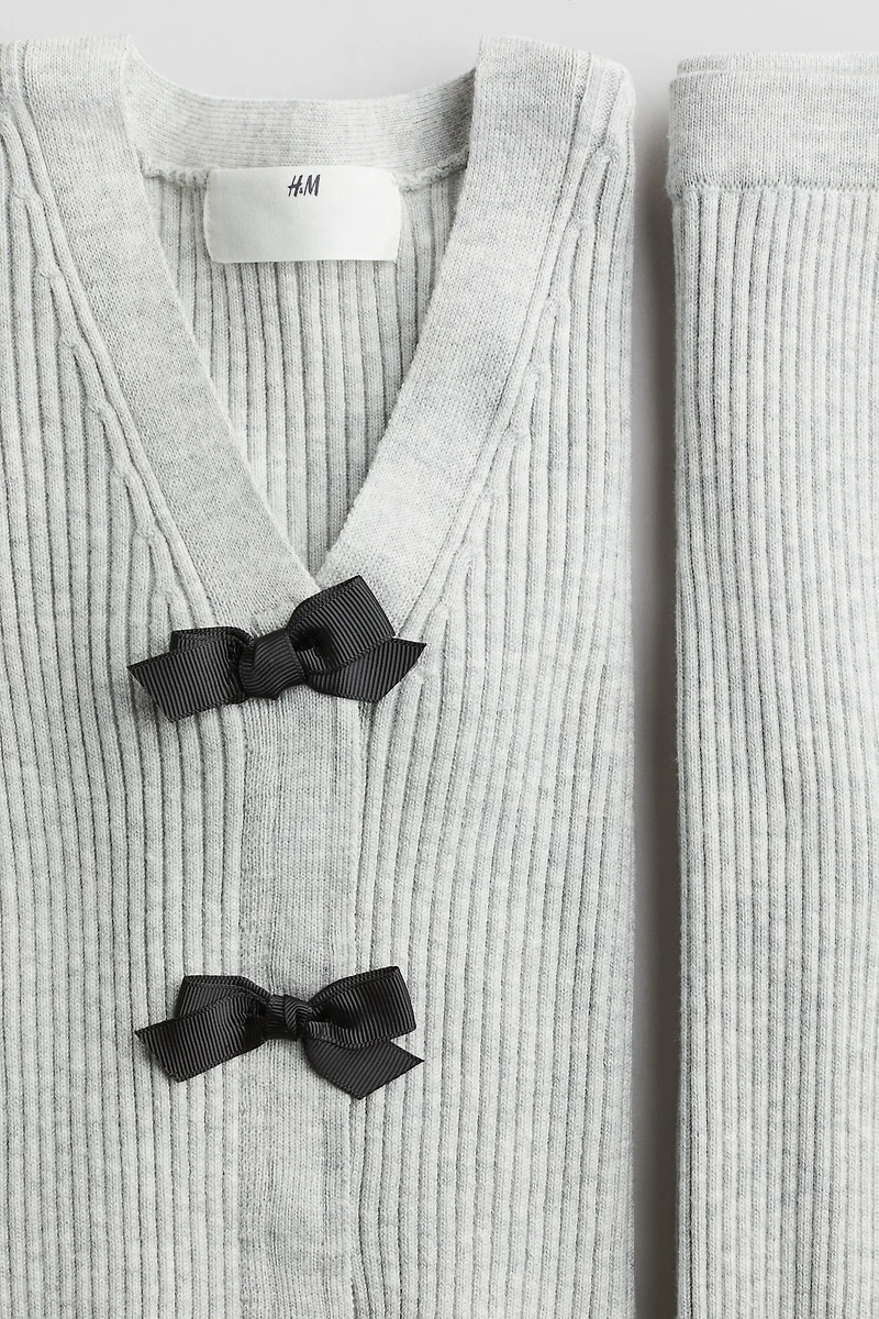 Ensemble 2 pièces en tricot côtelé