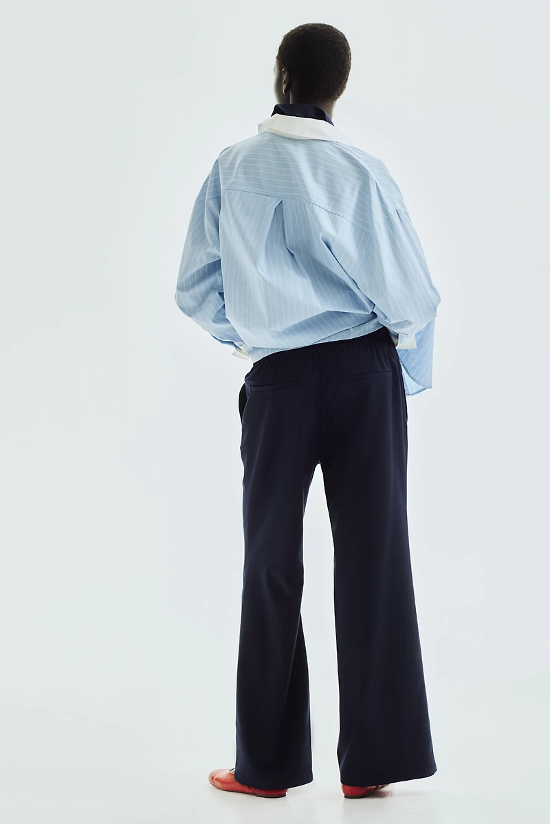 Creased Pants with Drawstring